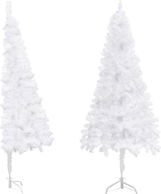 vidaXL Kunstkerstboom Hoek 210 cm PVC Wit