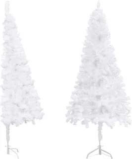 vidaXL Kunstkerstboom Hoek 210 cm PVC Wit