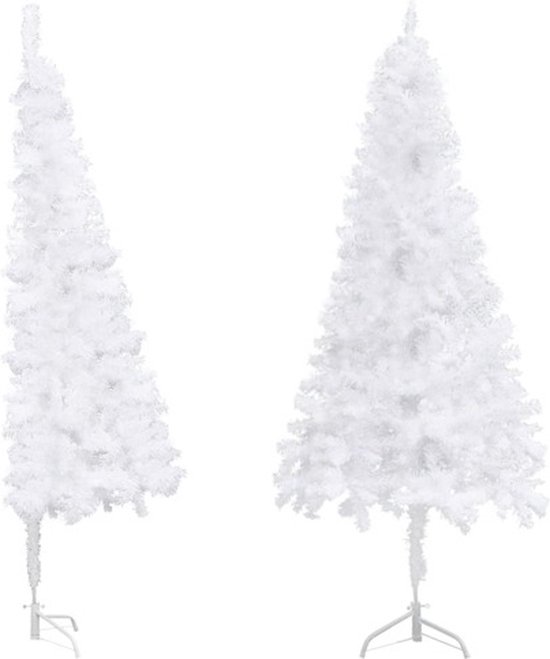 vidaXL Kunstkerstboom Hoek 240 cm PVC Wit