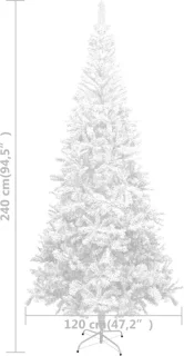 vidaXL Kunstkerstboom L 240 cm wit