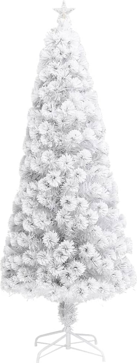 vidaXL Kunstkerstboom LED 210 cm wit glasvezel