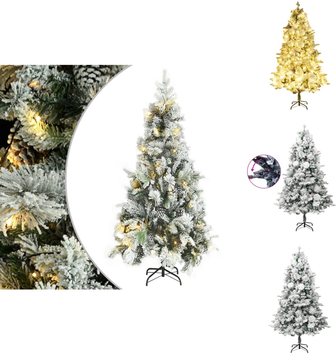 vidaXL Kunstkerstboom LED 225 cm PVC & PE