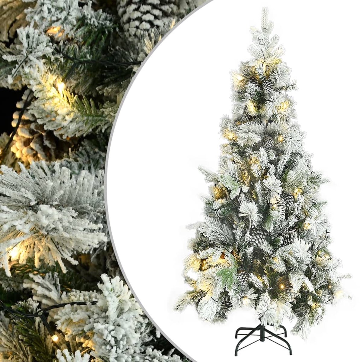 vidaXL Kunstkerstboom LED 225 cm PVC & PE