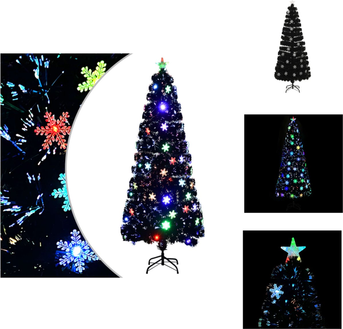 vidaXL Kunstkerstboom LED Sneeuwvlokken 240 cm Zwart