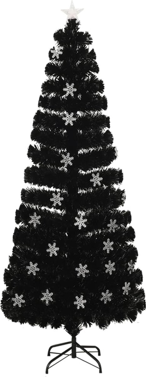 vidaXL Kunstkerstboom LED Sneeuwvlokken 240 cm Zwart