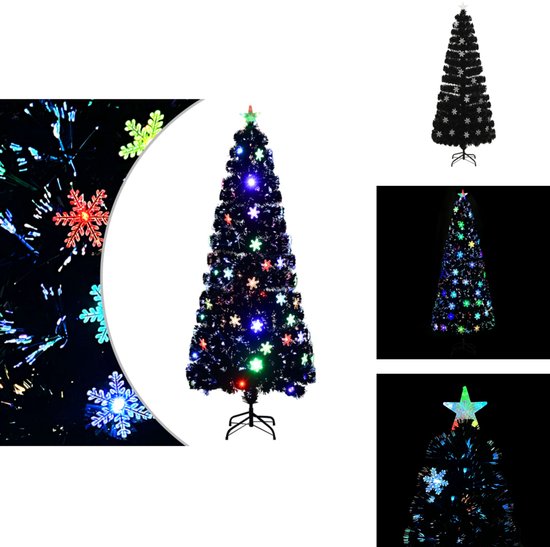 vidaXL Kunstkerstboom LED Sneeuwvlokken 240 cm Zwart