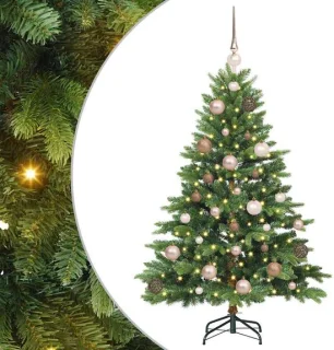 vidaXL Kunstkerstboom met 150 LED en standaard groen 120 cm PE en PVC
