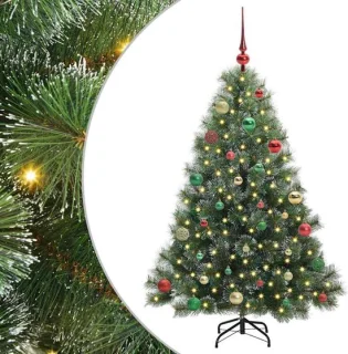vidaXL Kunstkerstboom met 150 LED en standaard groen 150 cm PE en PVC