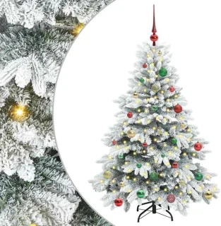 vidaXL kunstkerstboom met 150 led en standaard, wit, 150 cm