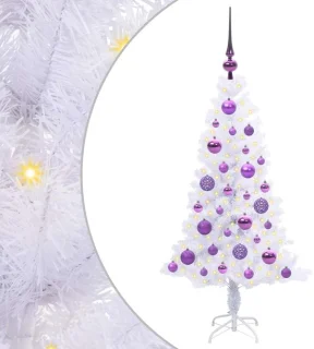 vidaXL kunstkerstboom met 150 led, wit, 120 cm