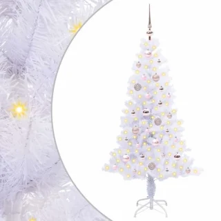 vidaXL kunstkerstboom met 150 LED wit 150 cm PVC en staal