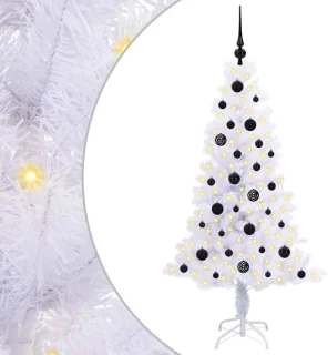 vidaXL kunstkerstboom met 150 LED wit 150 cm PVC en staal