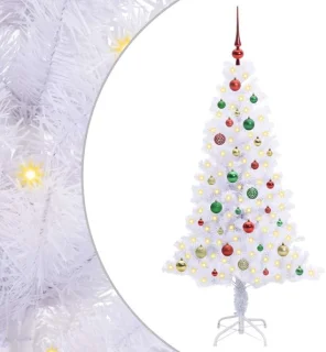 vidaXL kunstkerstboom met 150 LED wit 150 cm PVC en staal
