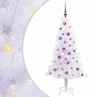 vidaXL kunstkerstboom met 150 LED wit 150 cm PVC en staal