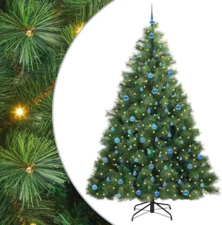 vidaXL Kunstkerstboom met 300 LED en standaard groen 240 cm PE en PVC