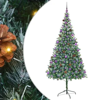 vidaXL Kunstkerstboom met 300 LED groen 210 cm PVC en staal