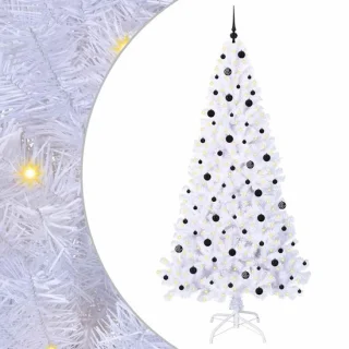 vidaXL Kunstkerstboom met 300 LED wit 240 cm PVC en staal