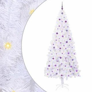 vidaXL kunstkerstboom met 300 LED wit 240 cm PVC en staal