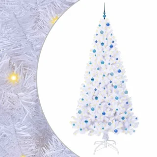vidaXL kunstkerstboom met 300 LED wit 240 cm PVC en staal