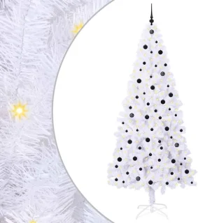 vidaXL Kunstkerstboom met 300 LED wit 240 cm PVC en staal
