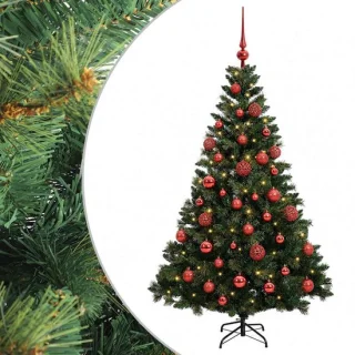 vidaXL Kunstkerstboom met ballen 120 cm