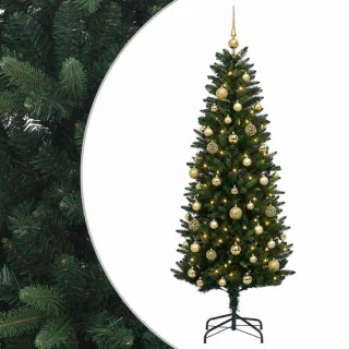 vidaXL Kunstkerstboom met ballen 120 cm