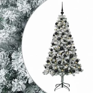 vidaXL kunstkerstboom met ballen, 120 cm