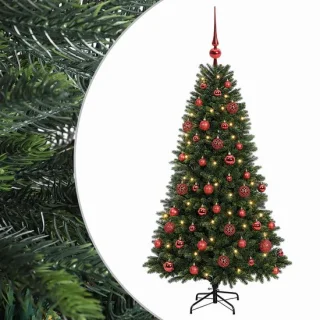 vidaXL Kunstkerstboom met ballen 120 cm
