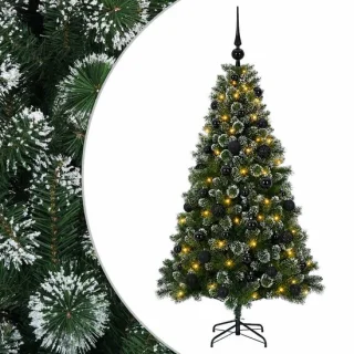 vidaXL kunstkerstboom met ballen, 120 cm