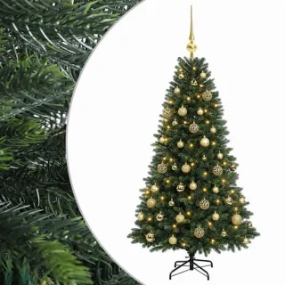 vidaXL Kunstkerstboom met ballen 150 cm