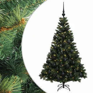 vidaXL Kunstkerstboom met ballen 150 cm