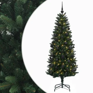 vidaXL Kunstkerstboom met ballen 150 cm