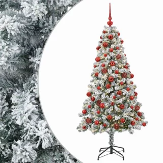 vidaXL kunstkerstboom met ballen 180 cm 300 ledlampjes warmwit