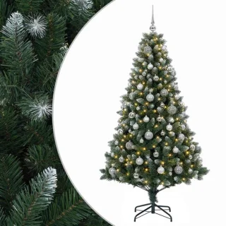 vidaXL kunstkerstboom met ballen 180 cm 300 led's warmwit