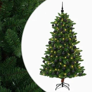 vidaXL kunstkerstboom met ballen 180 cm 300 led's warmwit