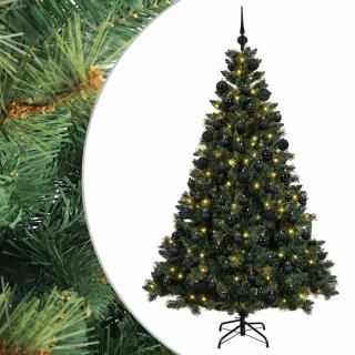 vidaXL Kunstkerstboom met ballen 180 cm