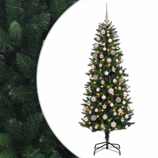 vidaXL kunstkerstboom met ballen 180 cm PE en PVC