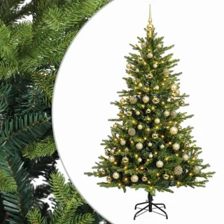 vidaXL kunstkerstboom met ballen - 210 cm