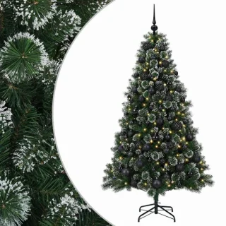vidaXL Kunstkerstboom met ballen 210 cm