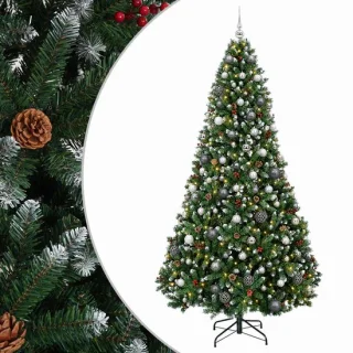 vidaXL Kunstkerstboom met ballen 210 cm