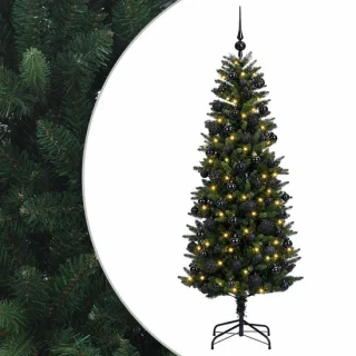 vidaXL kunstkerstboom met ballen 210 cm PE en PVC