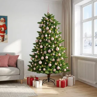 vidaXL kunstkerstboom met ballen 240 cm