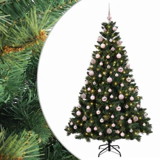 vidaXL Kunstkerstboom met ballen 240 cm