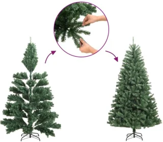 vidaXL kunstkerstboom met ballen, 270 cm