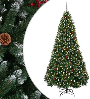 vidaXL kunstkerstboom met ballen 270 cm
