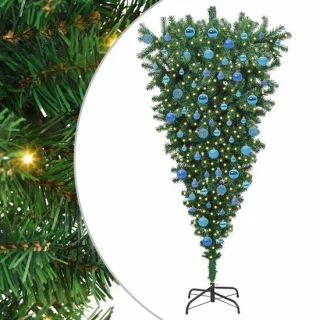 vidaXL Kunstkerstboom met ballen set 180 cm groen