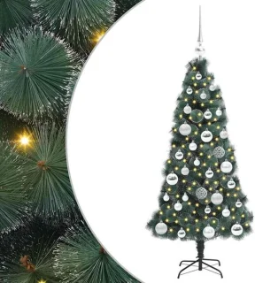 vidaXL kunstkerstboom met ballenset 120 cm groen