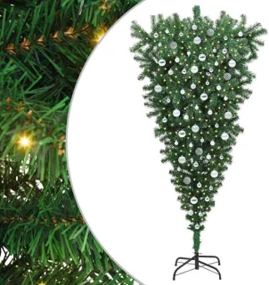 vidaXL kunstkerstboom met ballenset 210 cm groen