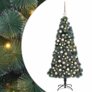 vidaXL kunstkerstboom met ballenset, groen, 180 cm