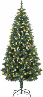 vidaXL kunstkerstboom met dennenappels 180 cm